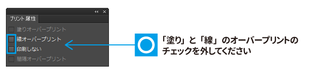 オーバープリント設定は使用しないでください
